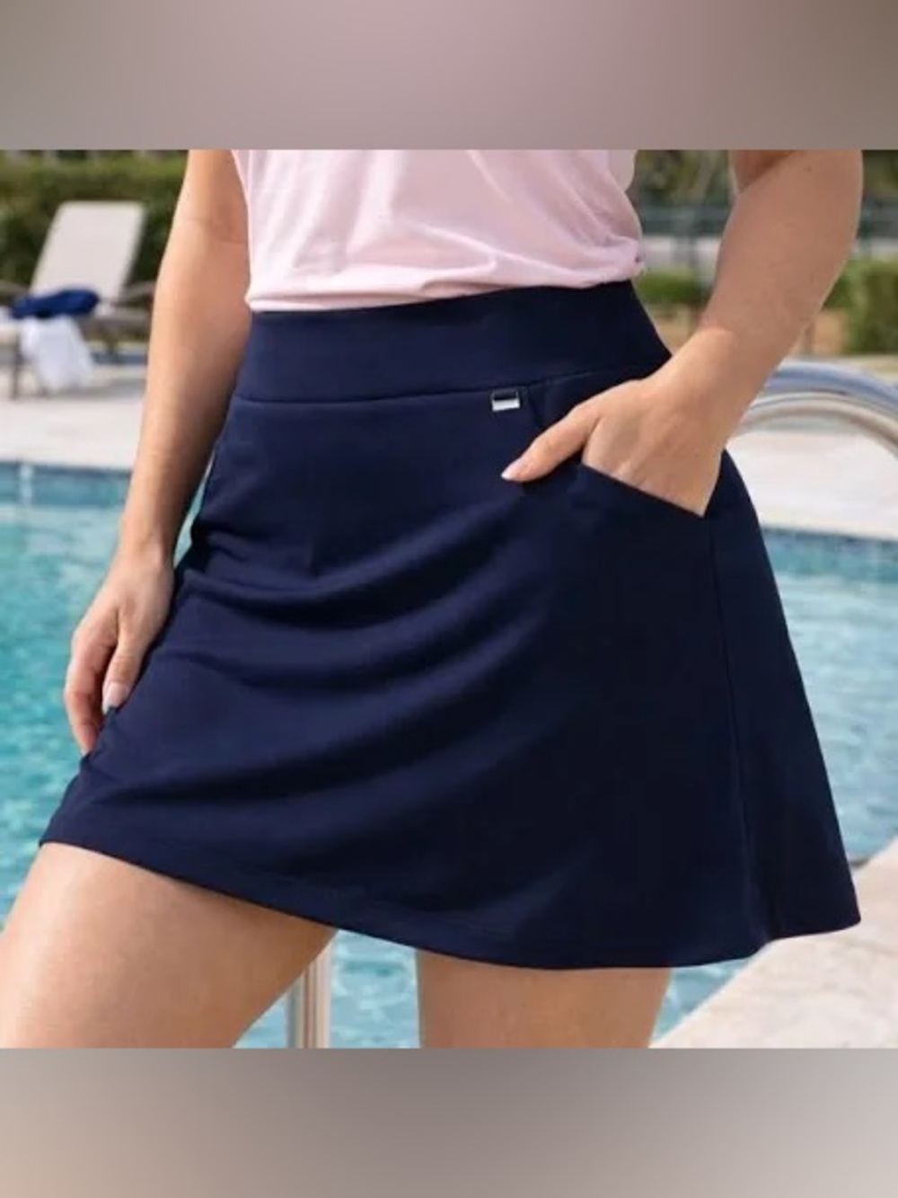 Greg Norman Golf Skort Skirt Navy Blue Play Dry 3 Pocket Women’s S